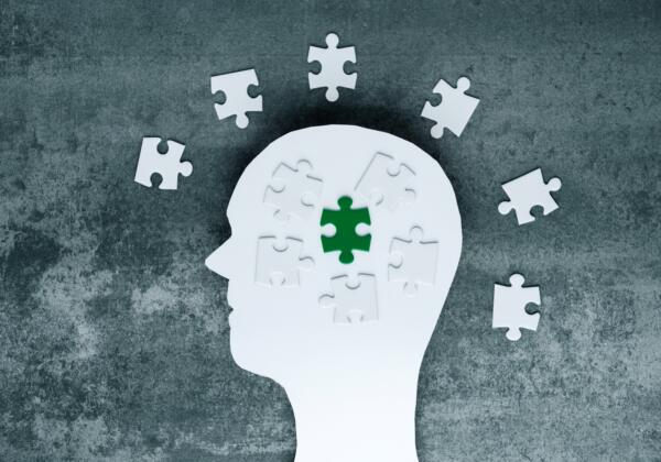 Eco-anxiety,concept.,human,head,shape,with,extracted,puzzle,pieces.,fear